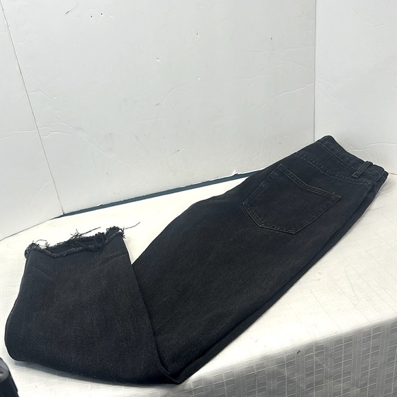 Princess Polly high rise, straight leg, button fly distressed DENIM JEANS size 4 - Picture 3 of 12